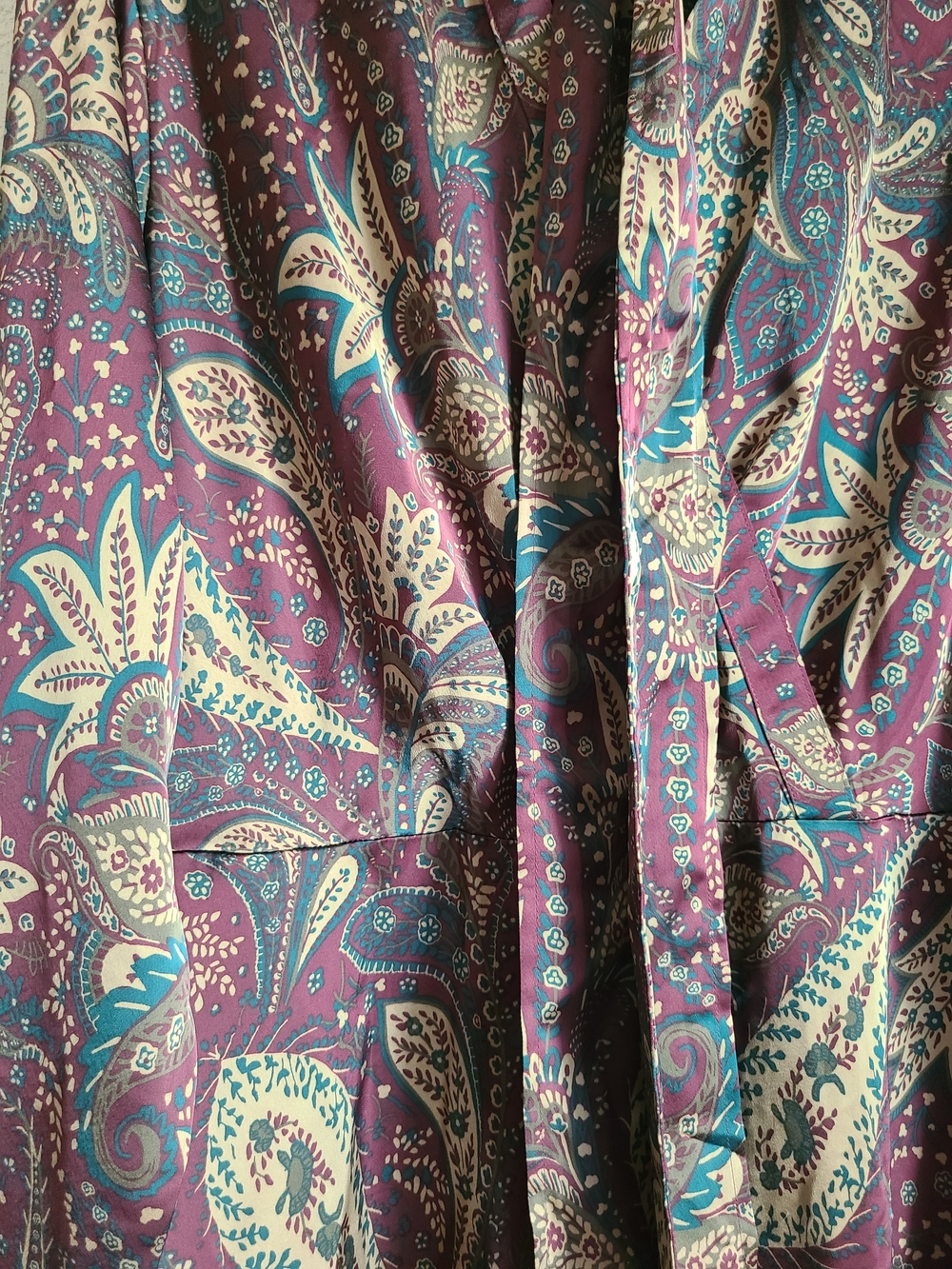 Lauren Ralph Lauren Burgundy Paisley Long Sleeve Dress - Picture 2 of 11